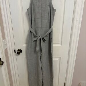 Banana Republic Light Gray Tie-Waist Jumpsuit